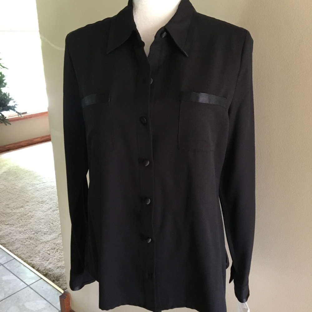 SOLD - NWT- Beautiful Black Long Sleeve Blouse.